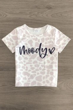 "Moody" Cow Print Denim Short Set -Children's boutique clothing IMG 8753 Edit
