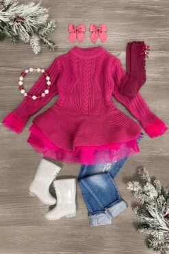 Knitted Tutu Tunic Sweater -Children's boutique clothing IMG 8771 Edit