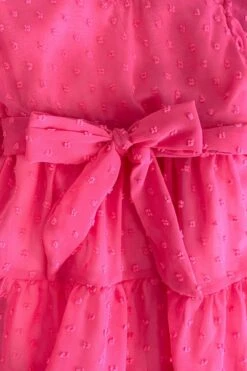 Mom & Me - Hot Pink Swiss Dot Dress -Children's boutique clothing IMG 8773 Edit