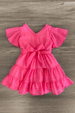Mom & Me - Hot Pink Swiss Dot Dress -Children's boutique clothing IMG 8775 Edit