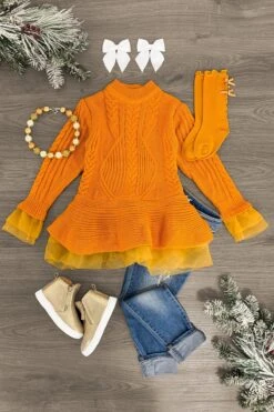 Knitted Tutu Tunic Sweater -Children's boutique clothing IMG 8788 Edit
