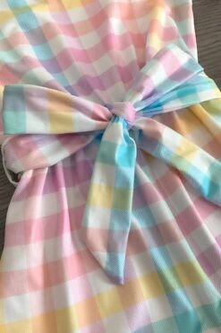 Pastel Rainbow Plaid Romper -Children's boutique clothing IMG 8846 Edit ec36c27f 0f61 4469 ad3a b40d527d73c3