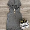 Gray Hooded Baby Romper 1 Gray Hooded Baby Romper -Children's boutique clothing IMG 8851 Edit