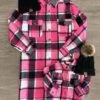 Mom & Me - Pink Flannel Button Down Shacket -Children's boutique clothing IMG 8852 Edit