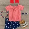 Red Gingham Star Denim Short Set 2 Red Gingham Star Denim Short Set -Children's boutique clothing IMG 8928 Edit