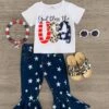 "God Bless The USA" Star Denim Capri Set -Children's boutique clothing IMG 8929 Edit