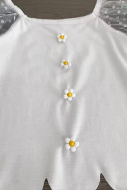 Pink & White Daisy Tutu Skirt Set -Children's boutique clothing IMG 8931 Edit