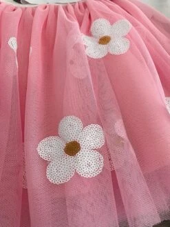 Pink & White Daisy Tutu Skirt Set -Children's boutique clothing IMG 8944 Edit