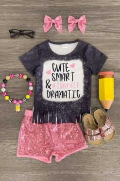 "Cute, Smart & A Tiny Bit Dramatic" Sequin Short Set