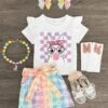 Bubblegum Bunny Pastel Checkered Skirt Set 2 Bubblegum Bunny Pastel Checkered Skirt Set -Children's boutique clothing IMG 9003 Edit 2