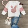 White & Pink Sequin Bunny Top 2 White & Pink Sequin Bunny Top -Children's boutique clothing IMG 9007 Edit