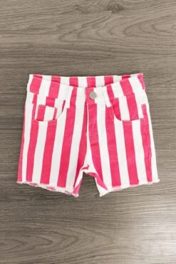 "Just A Girl With Goals" Stripe Denim Short Set -Children's boutique clothing IMG 9014 Edit