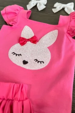 Pink Ombre Bunny Pant Set -Children's boutique clothing IMG 9046