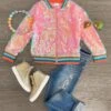 Pink Iridescent Sequin Bomber Jacket -Children's boutique clothing IMG 9059 Edit