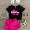 "Dance" Pink Metallic Short Set 2 "Dance" Pink Metallic Short Set -Children's boutique clothing IMG 9080 Edit