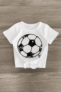 White Soccer Denim Short Set -Children's boutique clothing IMG 9122 Edit