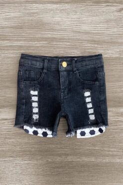 White Soccer Denim Short Set -Children's boutique clothing IMG 9124 Edit
