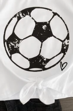 White Soccer Denim Short Set -Children's boutique clothing IMG 9129 Edit