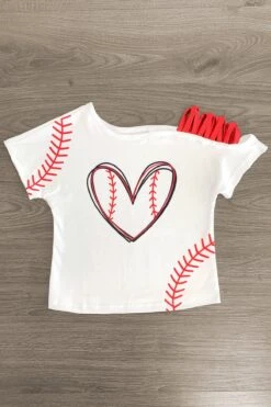 White Baseball Heart Denim Short Set -Children's boutique clothing IMG 9132 Edit 4c7a58a3 94ee 4e21 9f79 056500df2e2c