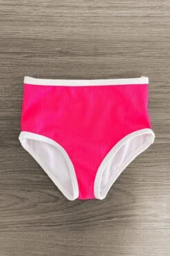 "Let's Go Party" Neon Pink Bikini -Children's boutique clothing IMG 9145 Edit