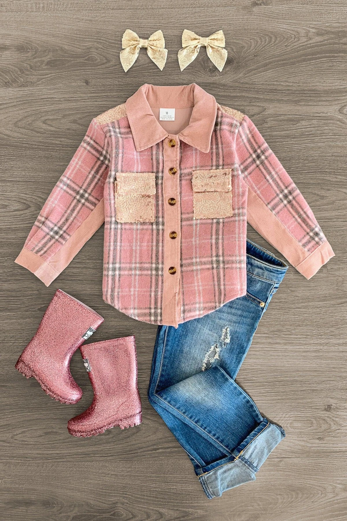 Pink & Gray Plaid Shacket 10 Pink & Gray Plaid Shacket - Image 8