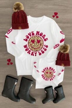 Mom & Me - "Love More Worry Less" Smiley Heart Top -Children's boutique clothing IMG 9260 Edit