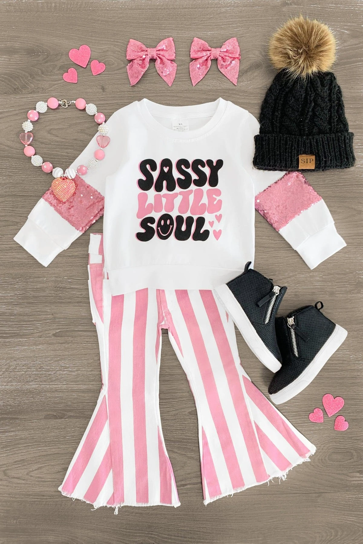 "Sassy Little Soul" Striped Bell Bottom Set 3 "Sassy Little Soul" Striped Bell Bottom Set
