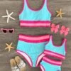 Mom & Me - Blue & Pink Stripe Bikini -Children's boutique clothing IMG 9769 Edit