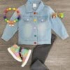 Rainbow Sequin Light Denim Jacket 1 Rainbow Sequin Light Denim Jacket -Children's boutique clothing IMG 9782 Edit