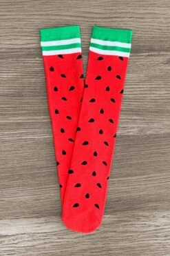 Red Striped Watermelon Socks