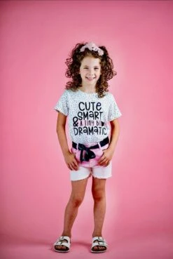 "Cute, Smart & A Tiny Bit Dramatic" Denim Short Set -Children's boutique clothing IMG AF4E3A5D6D4E 1