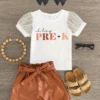 "Oh Hey Pre-K - 6th Grade" Pleather Short Set -Children's boutique clothing Leather Grade