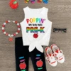 "Poppin' My Way Into Pre-K - 4th Grade" Rainbow Legging Set -Children's boutique clothing Poppin Grade