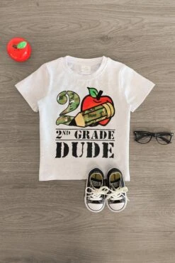 "Pre-K - 3rd Grade Dude" Gray Camo Top -Children's boutique clothing SecondGradeDude