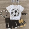 White Soccer Denim Short Set
