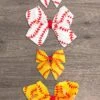 Softball & Baseball Bows -Children's boutique clothing Sports Bows Baseball Softball