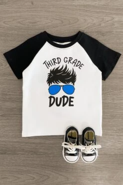 "Pre-K - 3rd Grade Dude" White & Black Top 13 "Pre-K - 3rd Grade Dude" White & Black Top -Children's boutique clothing Third Grade Dude