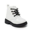 White Glitter Lace-Up Combat Boots -Children's boutique clothing White Glitter Combat Boot