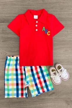 ABC Gingham Short Set