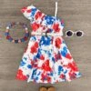 American Tie Dye Cold Shoulder Belt Dress 2 American Tie Dye Cold Shoulder Belt Dress -Children's boutique clothing american tie dye cold shoulder belt dress dress sparkle in pink 29149874421834