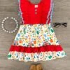 "Back To School" Red Supplies Ruffle Dress -Children's boutique clothing back to school red supplies ruffle dress dress sparkle in pink 29179041939530