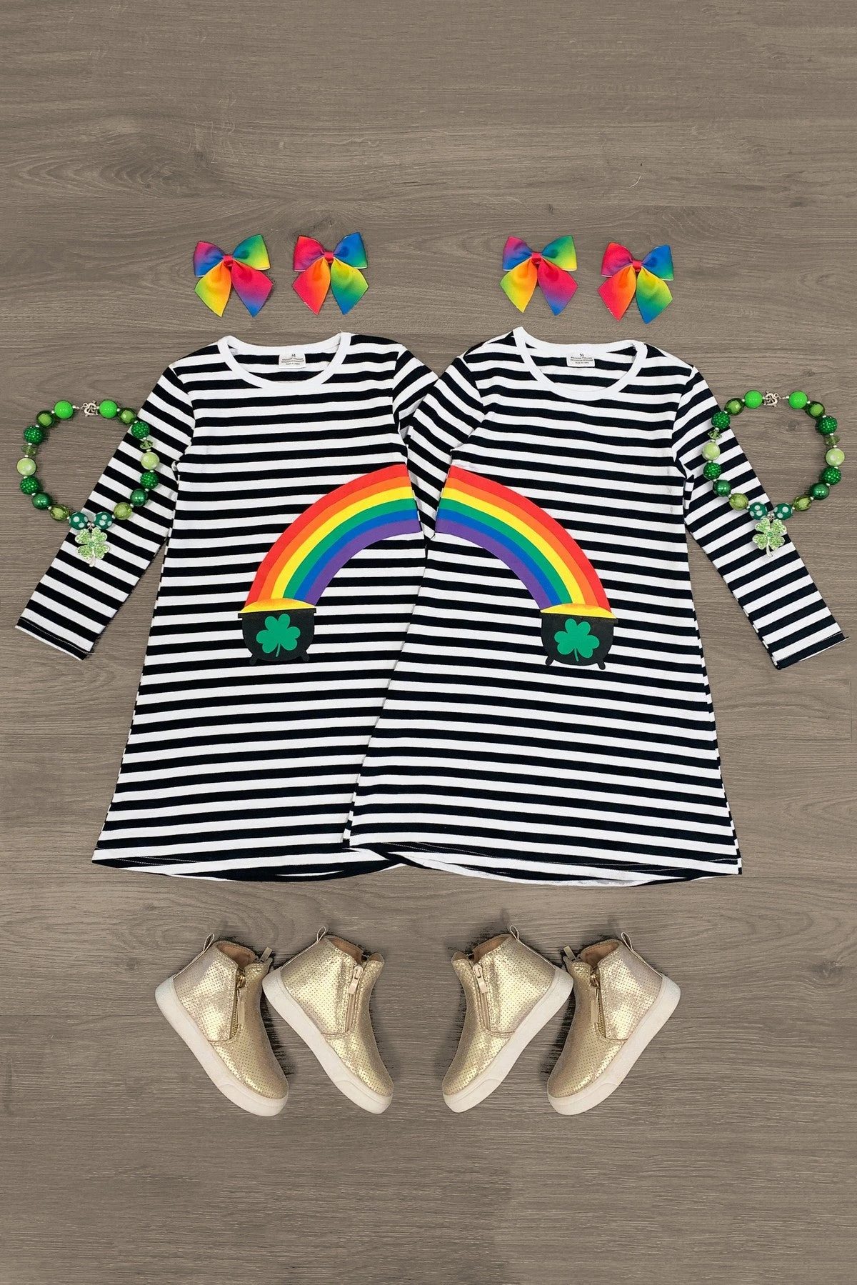 Best Friends Black & White Stripe Pot Of Gold Dress 3 Best Friends Black & White Stripe Pot Of Gold Dress