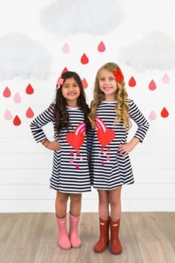 Best Friends Heart Rainbow Stripe Dress -Children's boutique clothing best friends heart rainbow stripe dress dress sparkle in pink 28603439382602