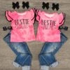 "Bestie Squad" Black & Pink Top