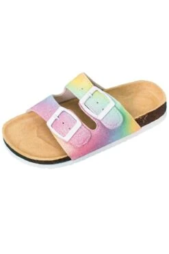 Patterned Birkley Sandals -Children's boutique clothing birkley sandals pastel rainbow footwear sparkle in pink 13925929615434 02435052 2f2f 4d86 998f 2029d7754e87