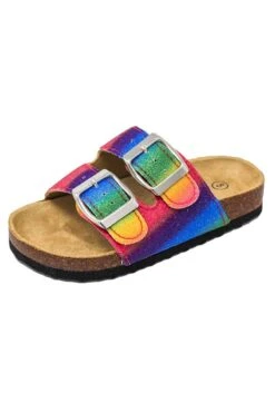 Patterned Birkley Sandals -Children's boutique clothing birkley sandals rainbow glitter footwear sparkle in pink 14895133655114 9f0ad3dd 2cbe 4f94 837d 06096d45a6d4