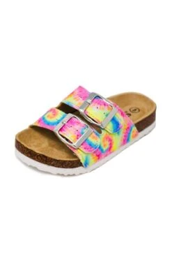 Patterned Birkley Sandals -Children's boutique clothing birkley sandals spiral tie dye footwear sparkle in pink 392897 7686deab fe2f 48f5 aa32 5ea70ce6cf44