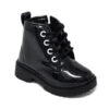 Black Glitter Lace-Up Combat Boots
