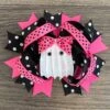 Black & Pink Ghost Bow -Children's boutique clothing black pink ghost bow accessory sparkle in pink 28603707785290