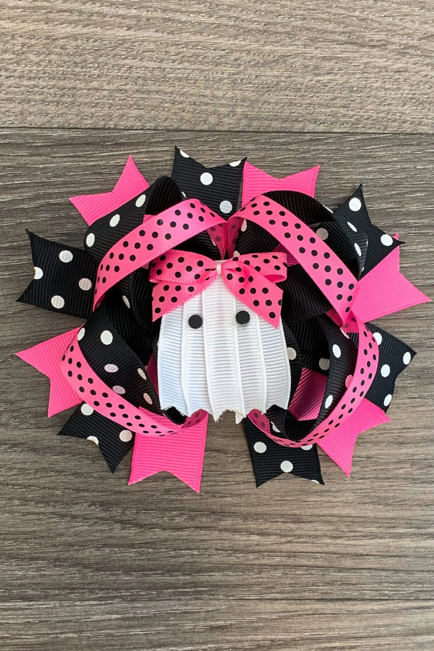 Black & Pink Ghost Bow 3 Black & Pink Ghost Bow